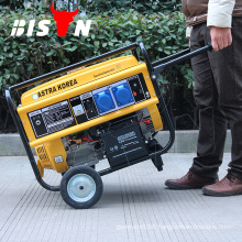 BS7500H(H) BISON China Taizhou Home Power Standby Cooper wire Key Start 110v 6KW Gasoline generator with wheels and handle